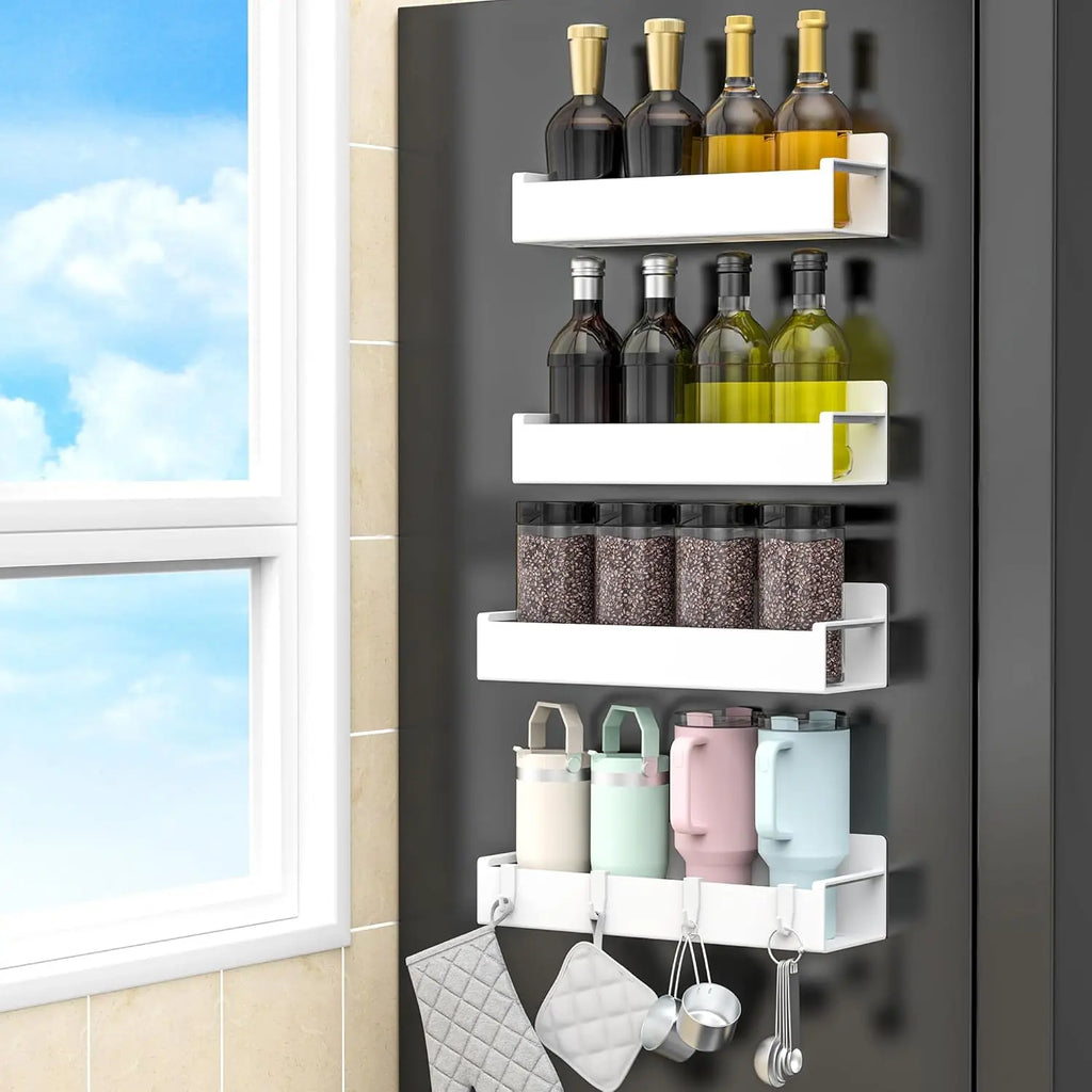 Magnetic Refrigerator Spice Storage Rack Refrigerator Washing Machine Side Storage Rack Home Space-Saving Kitchen Storage Rack