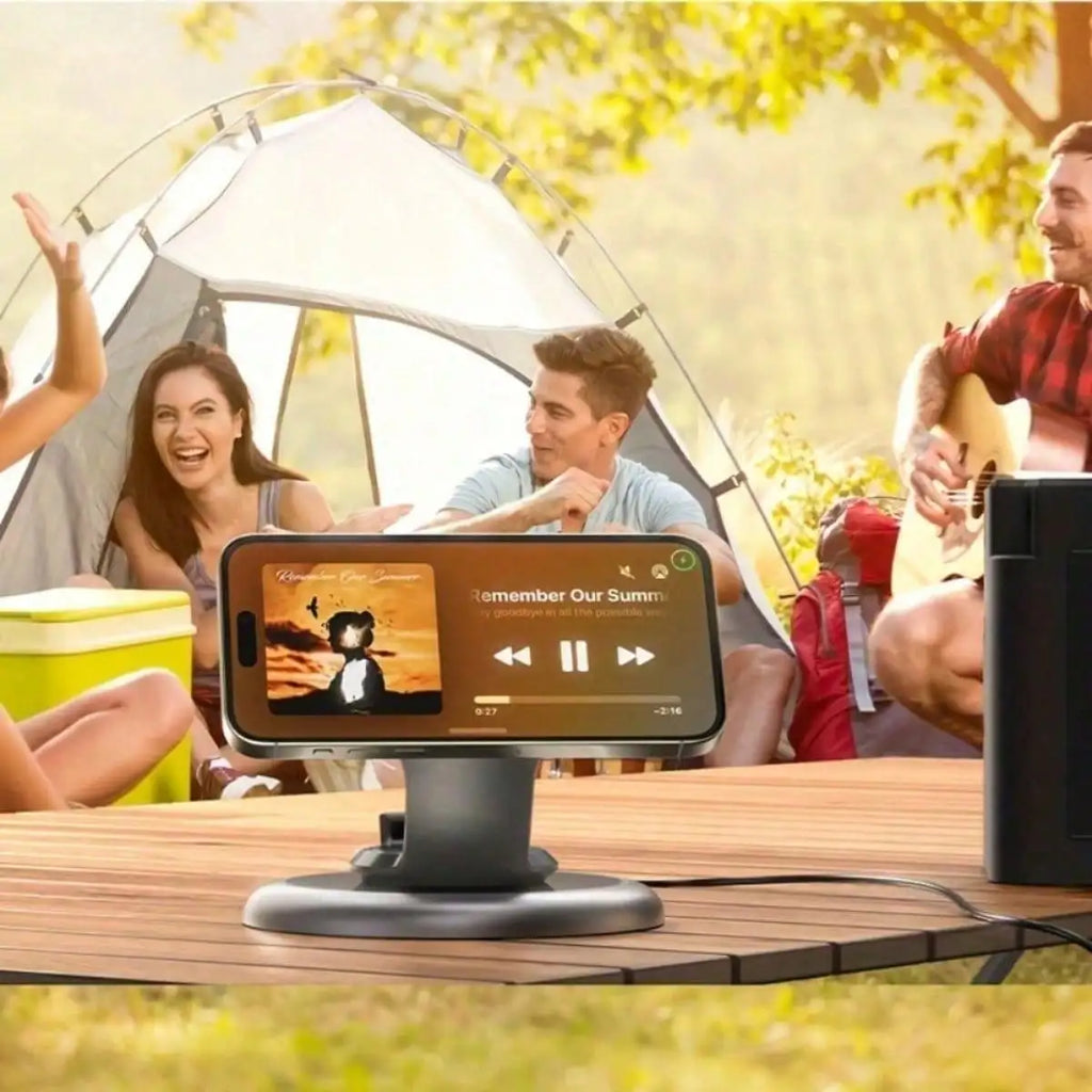 3 in 1 Curved Magnetic Wireless Charger Stand 15W Fast Charging Dock with Sleek Ergonomic Design