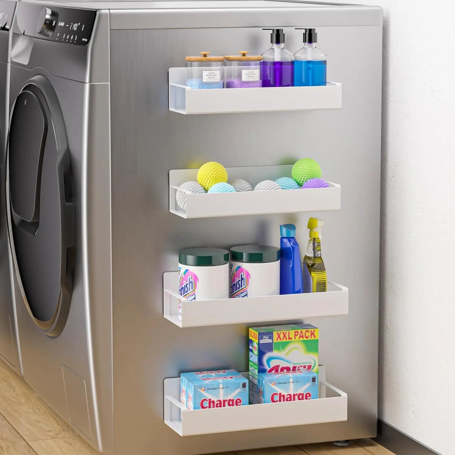 Magnetic Refrigerator Spice Storage Rack Refrigerator Washing Machine Side Storage Rack Home Space-Saving Kitchen Storage Rack