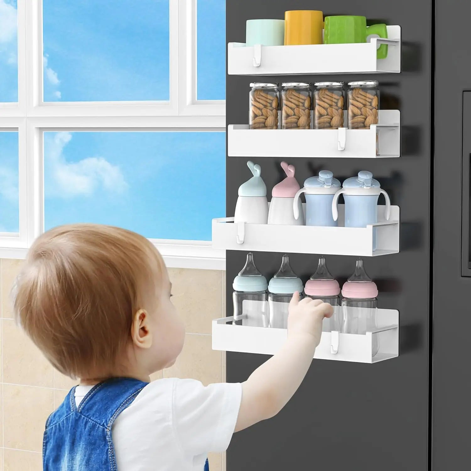 Magnetic Refrigerator Spice Storage Rack Refrigerator Washing Machine Side Storage Rack Home Space-Saving Kitchen Storage Rack