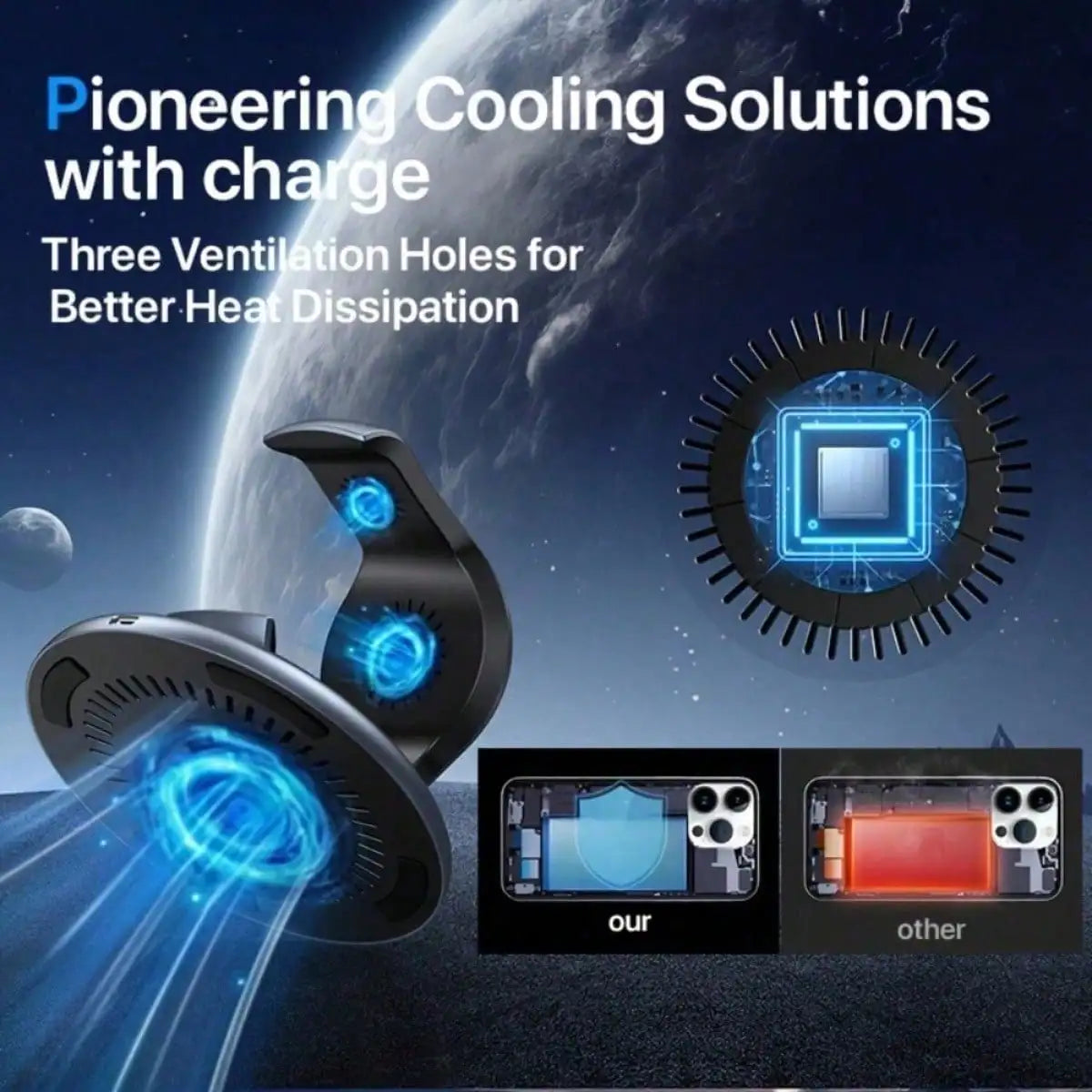 3 in 1 Curved Magnetic Wireless Charger Stand 15W Fast Charging Dock with Sleek Ergonomic Design