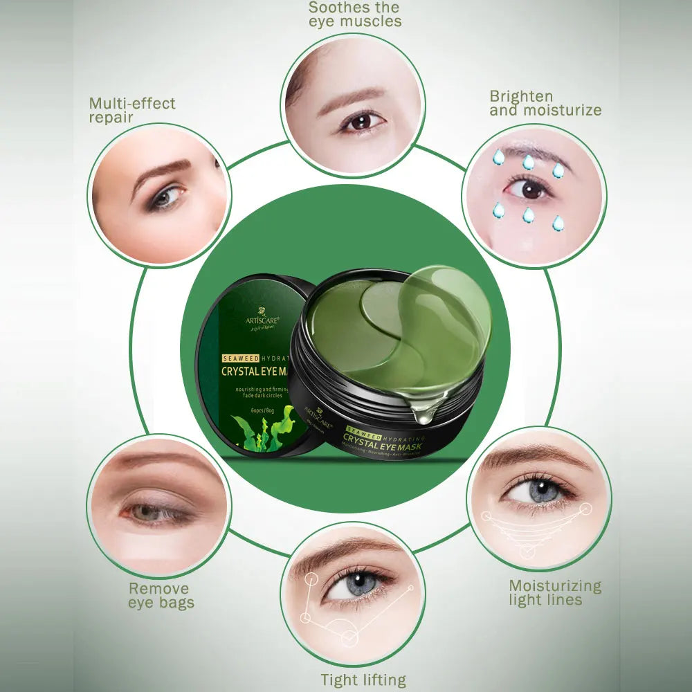 ARTISCARE Black Pearl + Seaweed Eye Mask 2pcs/Lot Moisturizing Fade Wrinkles Dark Circle Collagen Gel Eye Patches Eyes Care