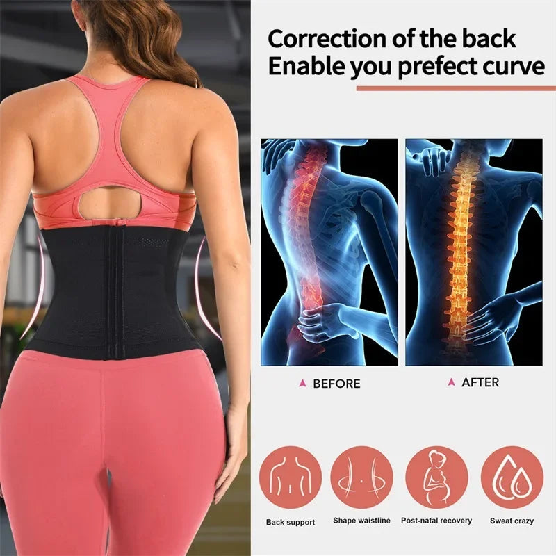 Shapewear Women Corset Belts Waist Trainer Body Shaper Double Tummy Control Slimming Sheath Flat Belly Reductive