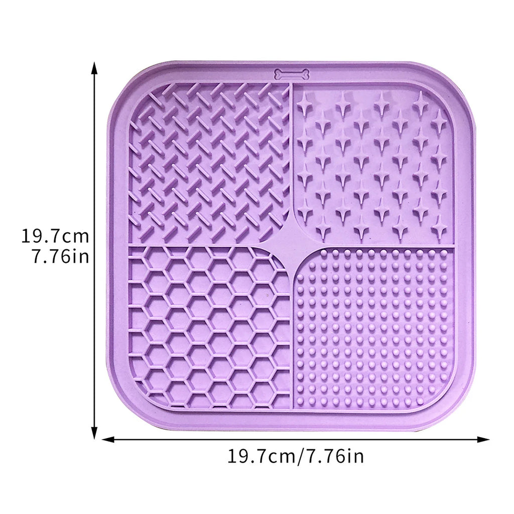 1PC-Silicone pet lick mat; pet slow feed bowl pad with suction cup; lick mat to prevent choking