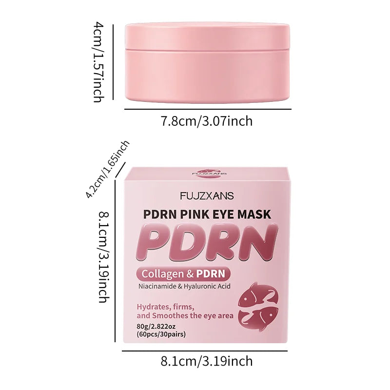 PDRN Pink Under-Eye Mask For Dark Circle And Puffiness Slip-resistant Eye Patches With Collagen Leave Skin Looking Youthful.