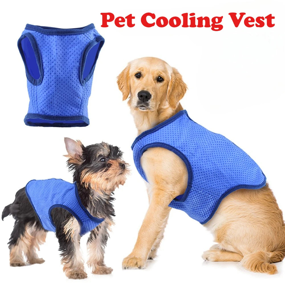 Summer Heatstroke Prevention and Cooling Pet Vest Cool Clothes for Dogs Sweat Absorbing and Breathable Vest with Air Vent Design