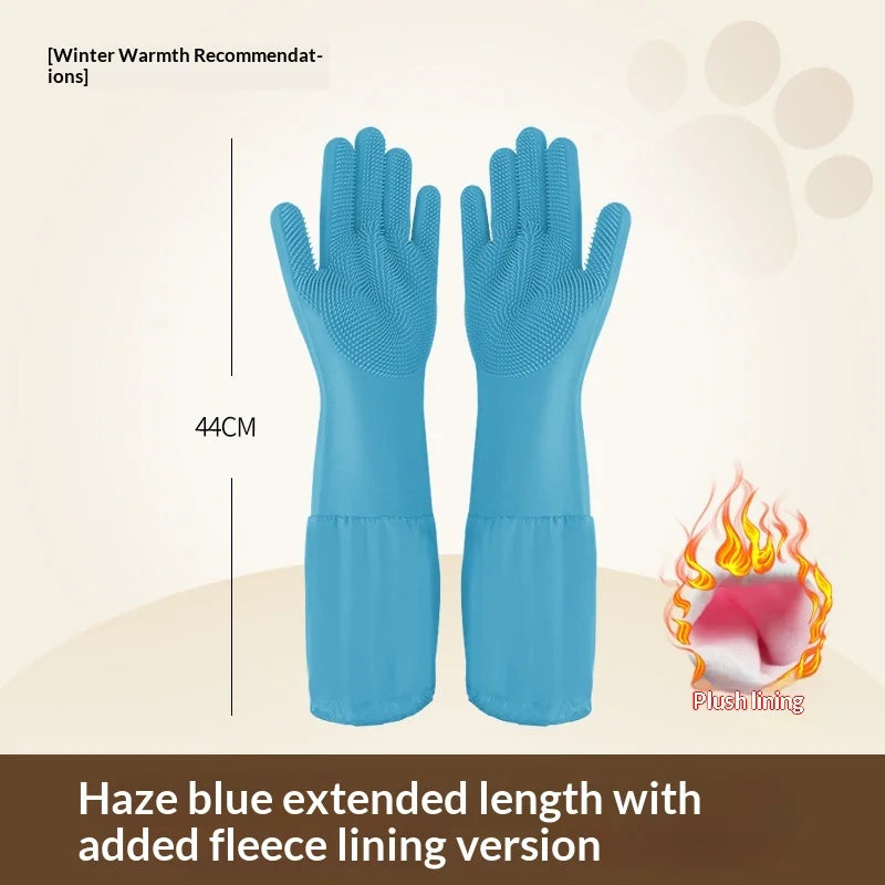Pet Bathing Gloves,dogs accessories,Scratch Bite Resistant Cat dog brush Grooming Scrubber Heavy Duty Long Sleeve Non-Slip Pair