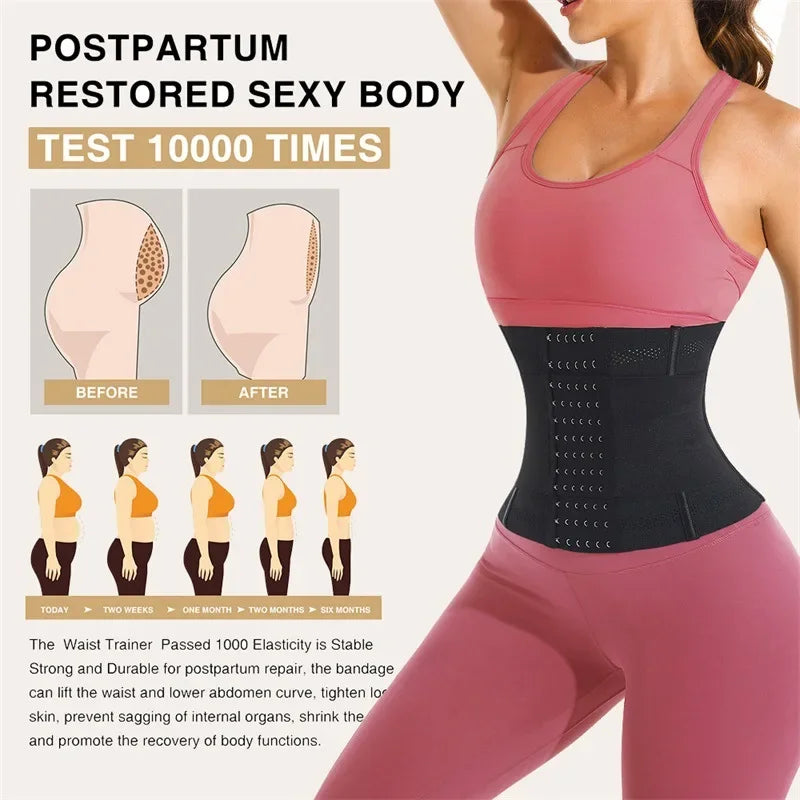 Shapewear Women Corset Belts Waist Trainer Body Shaper Double Tummy Control Slimming Sheath Flat Belly Reductive