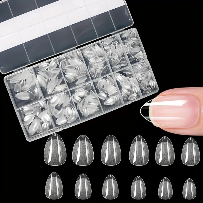 600Pcs Full Cover Press On Nail Tips Stiletto Almond Square Coffin French False Fake Soak Off Gel Nail Extension Tips Capsule