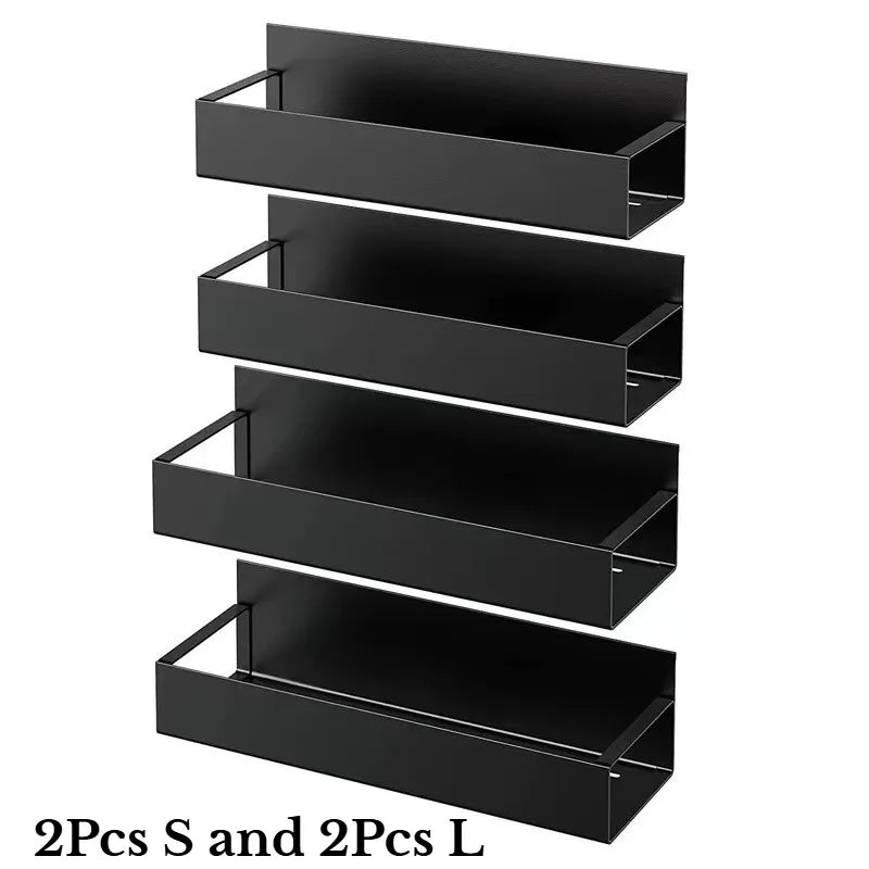 Magnetic Spice Storage Rack Organizer for Refrigerator and Oven Black Fridge Organizers and Storage Magnetic Hooks for Kitchen