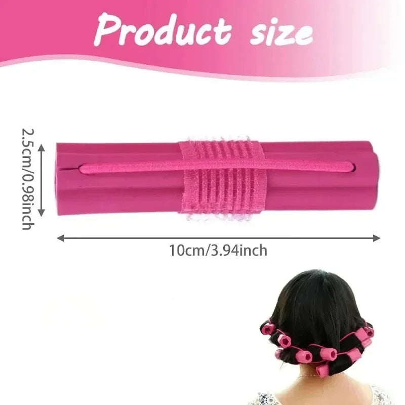 6pcs Heatless Hair Curlers Set Self-adhesive Sponge Hair Rollers Sleeping Soft Foam Portable Salon Styling Accessories