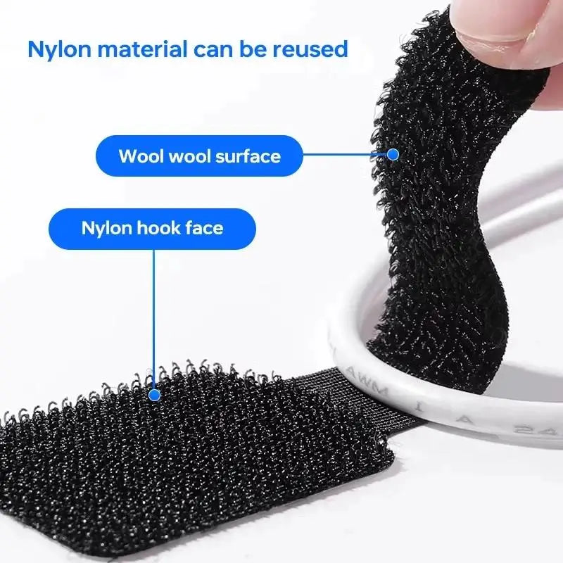 20pcs Reusable Cable Tie Fastening Mouse Wire Organizer Cord Rope Holder Desk Management Self Adhesive Adjustable Cord Organizer