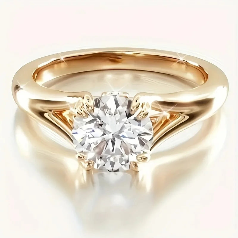 Elegant Prong Engagement Ring Sparkling Cubic Zirconia Perfect for Weddings Anniversaries Valentine's Day Gifts Party Accessory