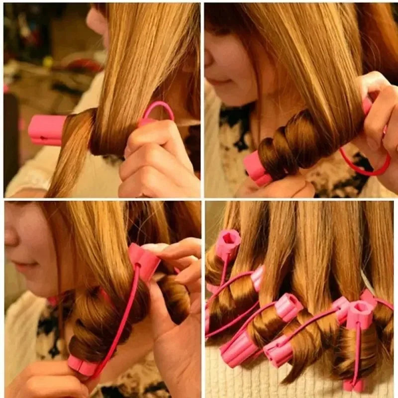 6pcs Heatless Hair Curlers Set Self-adhesive Sponge Hair Rollers Sleeping Soft Foam Portable Salon Styling Accessories