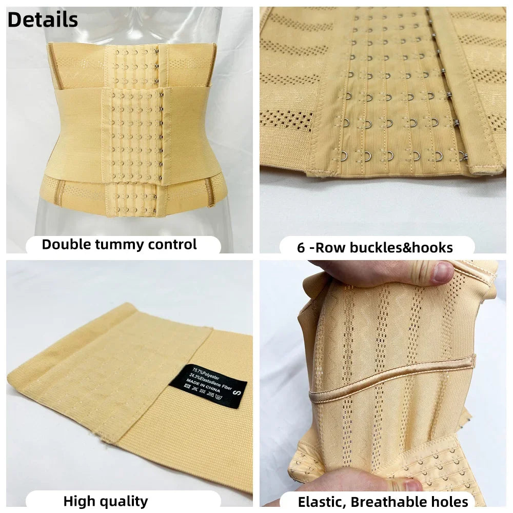 Shapewear Women Corset Belts Waist Trainer Body Shaper Double Tummy Control Slimming Sheath Flat Belly Reductive