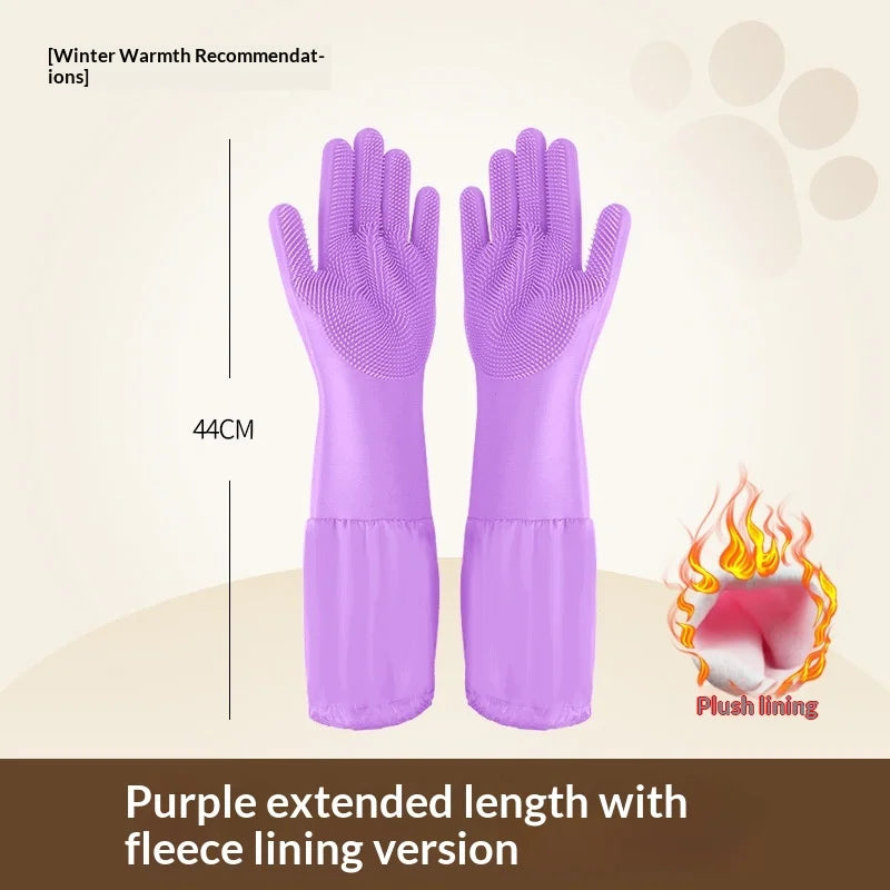 Pet Bathing Gloves,dogs accessories,Scratch Bite Resistant Cat dog brush Grooming Scrubber Heavy Duty Long Sleeve Non-Slip Pair