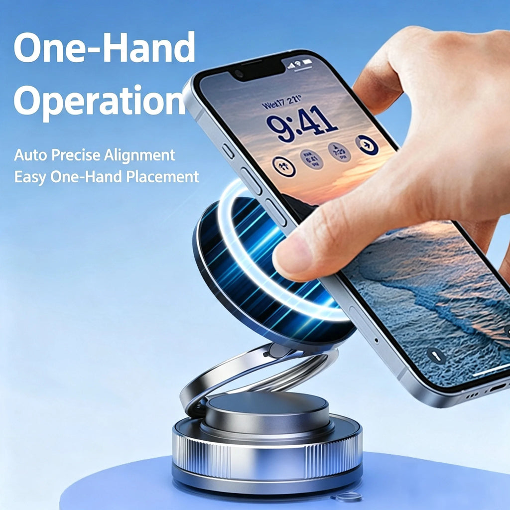 Magnetic Suction Cup Phone Mount for Magsafe 360° Adjustable Magnetic Car Phone Holder Pocket Size Foldable Car Mount