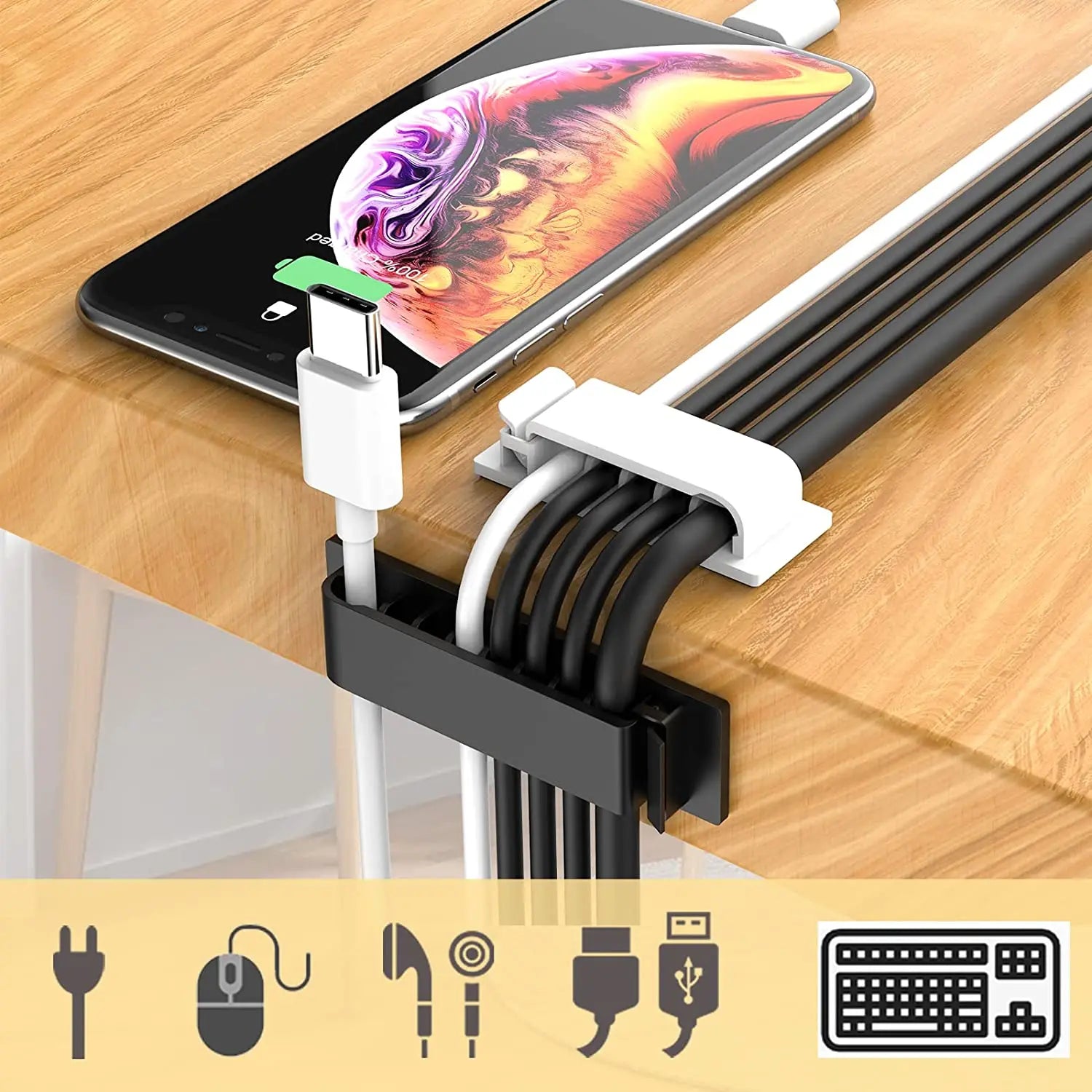 Cable Organizer Cord Management Wire Holder Flexible USB Cable Winder Tidy Silicone Clips For Mouse Keyboard Earphone Protector