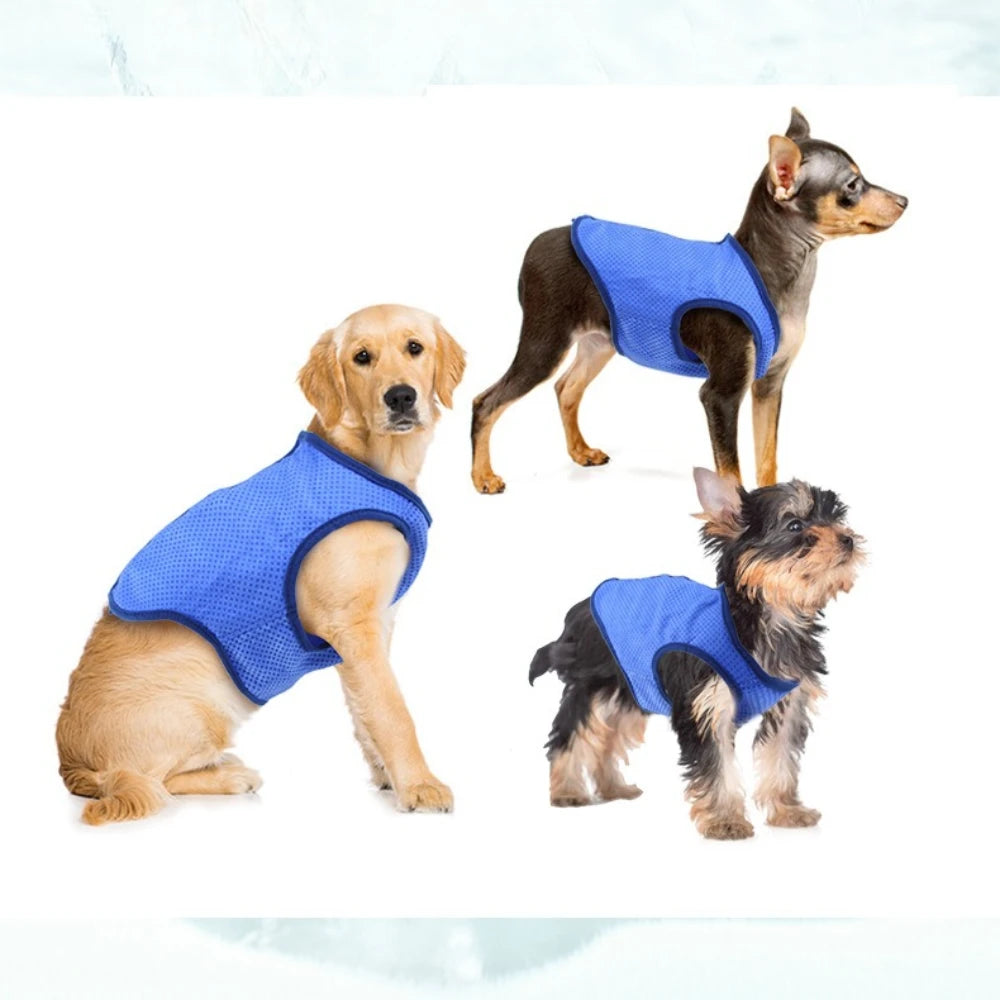 Summer Heatstroke Prevention and Cooling Pet Vest Cool Clothes for Dogs Sweat Absorbing and Breathable Vest with Air Vent Design