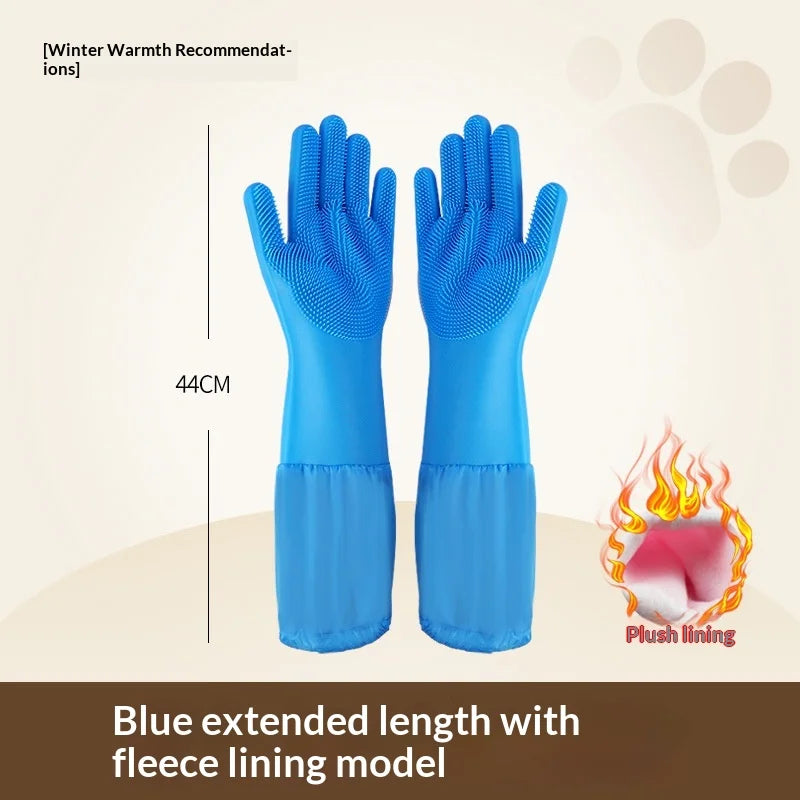 Pet Bathing Gloves,dogs accessories,Scratch Bite Resistant Cat dog brush Grooming Scrubber Heavy Duty Long Sleeve Non-Slip Pair