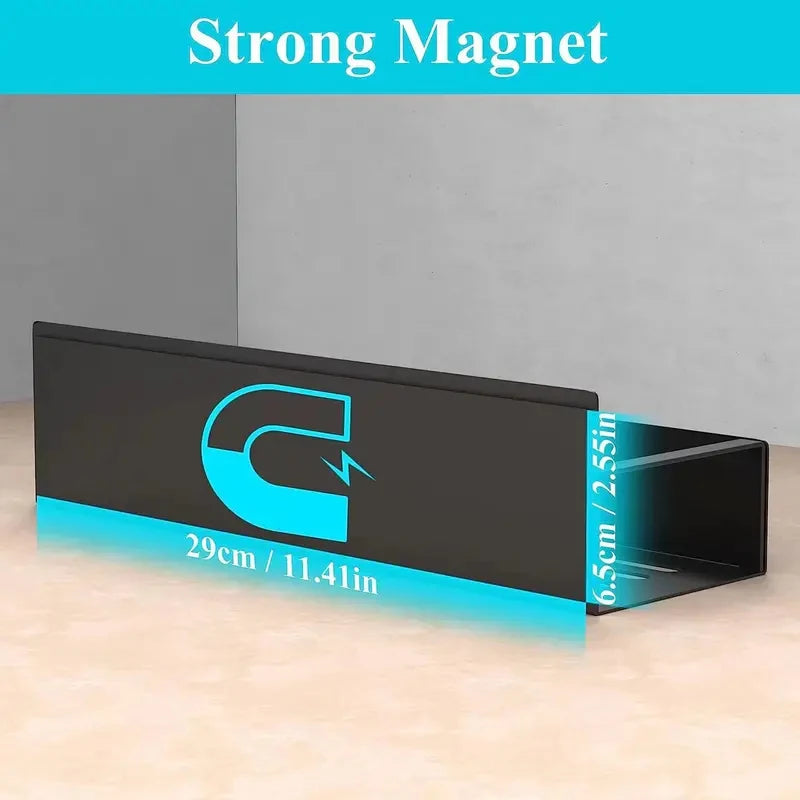 Magnetic Fridge Side Shelf for Spice Storage - Black Iron Space Saving Organizer, Refrigerator Side Rack for Kitchen