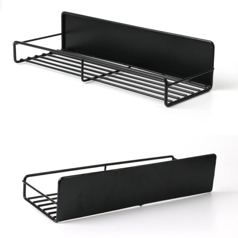 Magnetic Seasoning Rack No-Drill Condiment Holder Wall-Mounted Metal Storage Rack for Spices Storage Hoders Metal Iron Racks