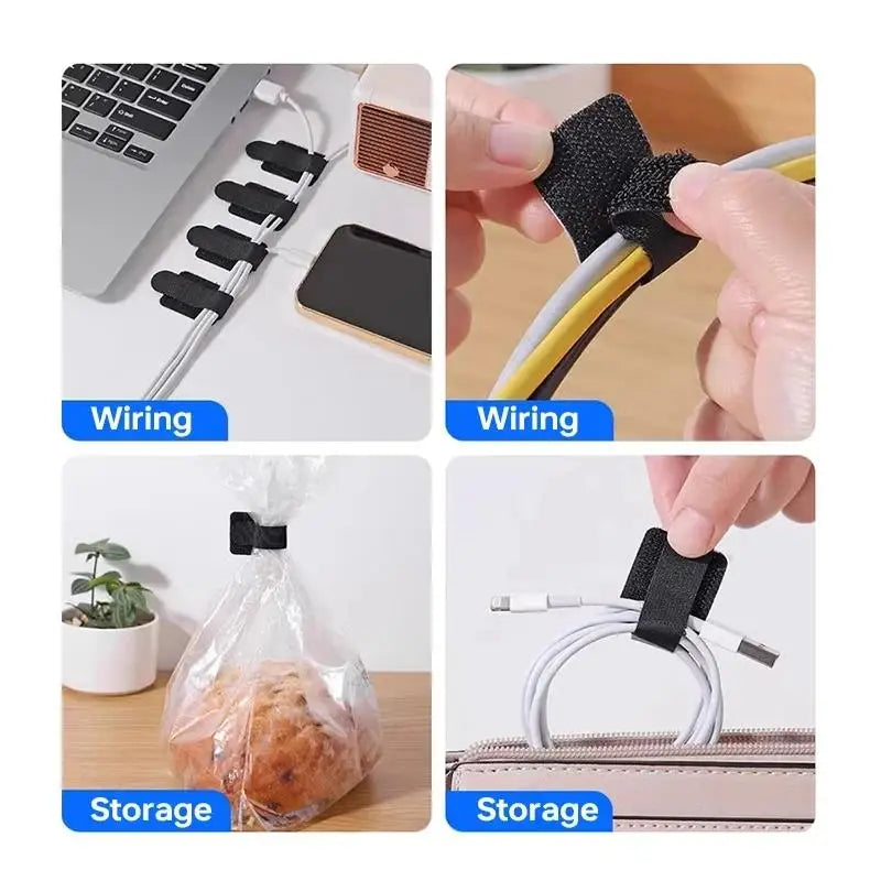 20pcs Reusable Cable Tie Fastening Mouse Wire Organizer Cord Rope Holder Desk Management Self Adhesive Adjustable Cord Organizer