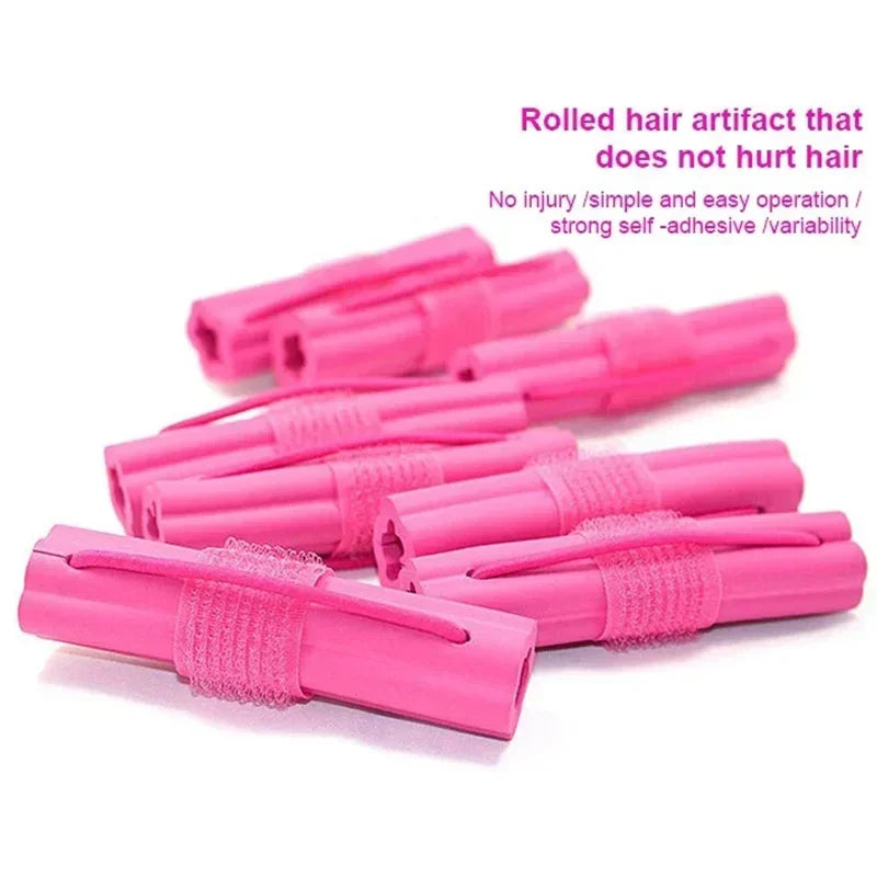 6pcs Heatless Hair Curlers Set Self-adhesive Sponge Hair Rollers Sleeping Soft Foam Portable Salon Styling Accessories