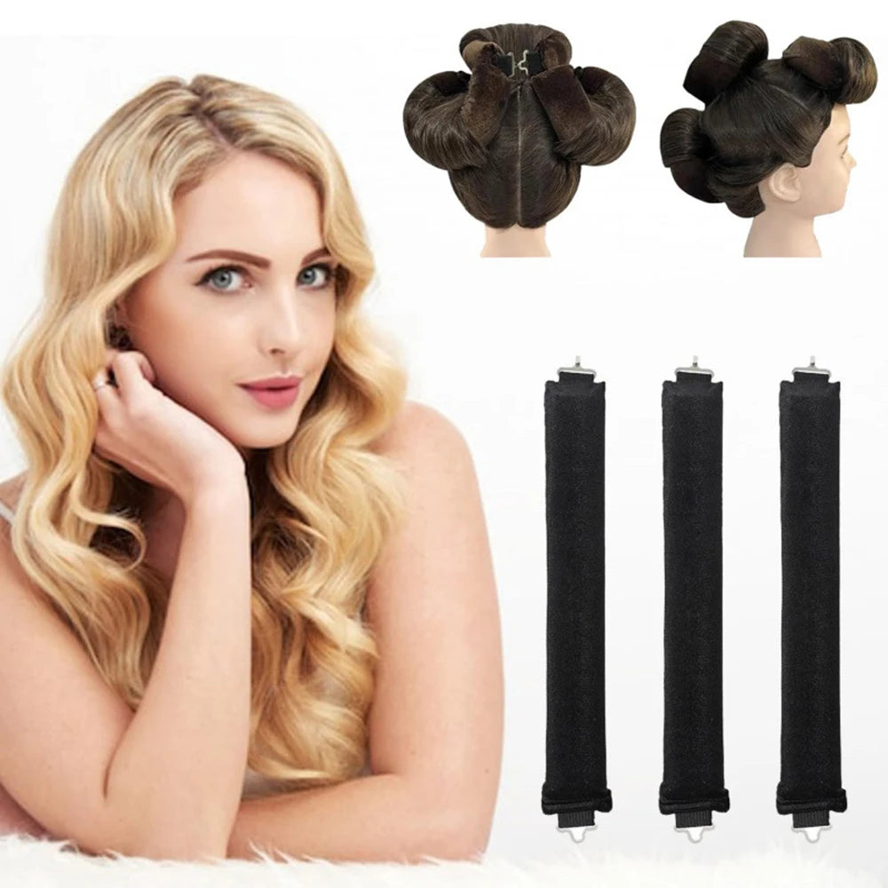 Heatless Hair Curlers Curling Rod Headband No Heat Hair Rollers Lazy Curls with Hook Sleeping Soft Flexi Rod Hair Styling Tools