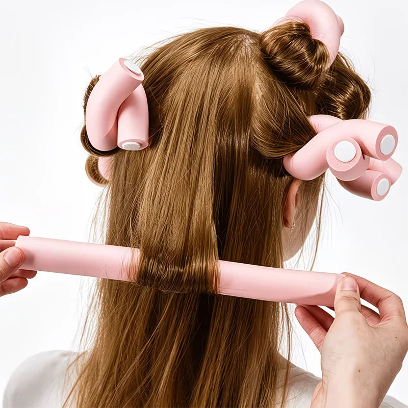 24PCS Plus Size Oversize Heatless Hair Curlers, Flexible Bendable Twist Foam Flexi Rods, No Heat Sleep In DIY Hair Rollers Styling Set for Long Thick Hair Natural Curls