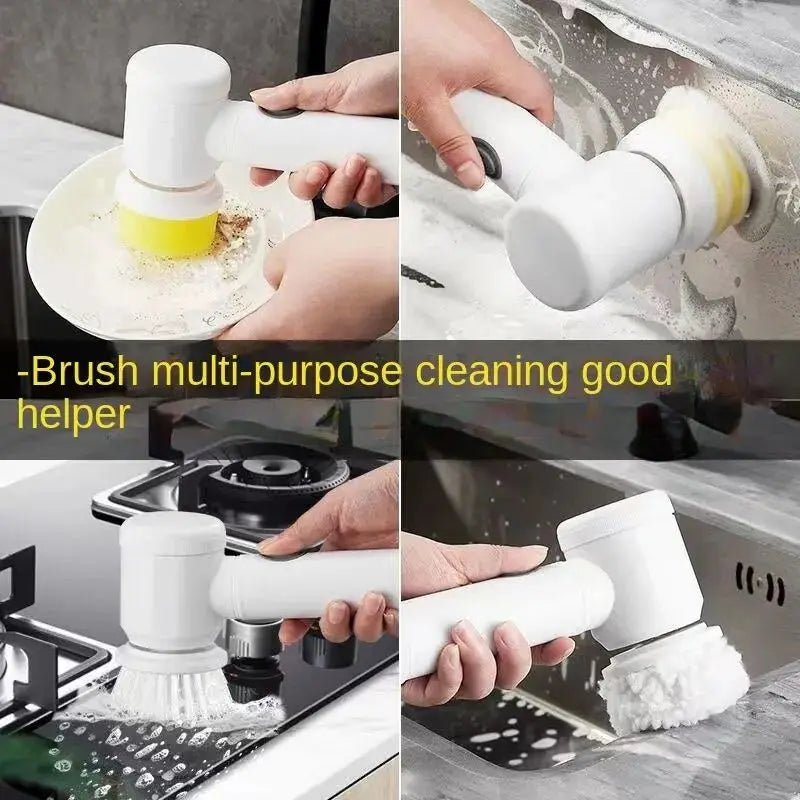 Wireless Electric Spin Scrubber Power Cleaning Brush For Kitchen Bathroom Car Tiles Multi Function Portable Scrub Tool