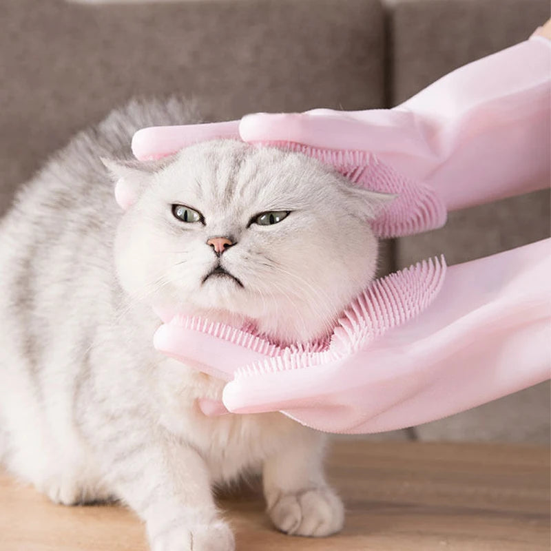 Pet Grooming Cleaning Gloves Dog Cat Bathing Shampoo Glove Pet Accessories For Cats Shower Cleaning Tools