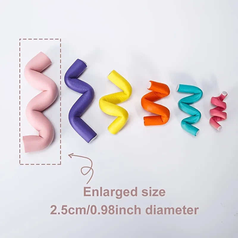 24PCS Plus Size Oversize Heatless Hair Curlers, Flexible Bendable Twist Foam Flexi Rods, No Heat Sleep In DIY Hair Rollers Styling Set for Long Thick Hair Natural Curls