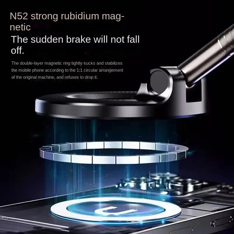 Vacuum Magnet Bracket Upgraded Version Multi-angles Adjustment Strong Magnetic Suck Design Foldable Car Navigation Phone Holder