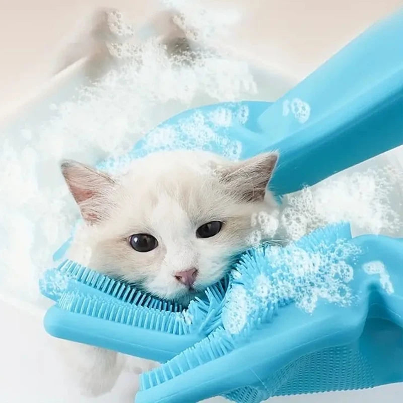 Pet Grooming Cleaning Gloves Dog Cat Bathing Shampoo Glove Pet Accessories For Cats Shower Cleaning Tools