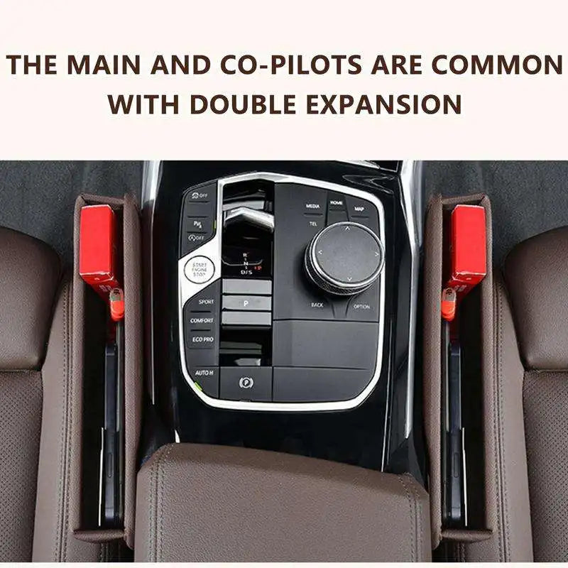 1pcs Leather Car Seat Gap Organizer Multifunction Console Crevice Filler Side Storage Box Car Interior Storage Pocket