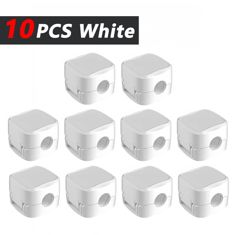 iLMH Non-magnetic Strong Cable Clips Adjustable Cord Holder, Adhesive Under Desk Mgmt Organizer, Home Office Car Wall Desktop