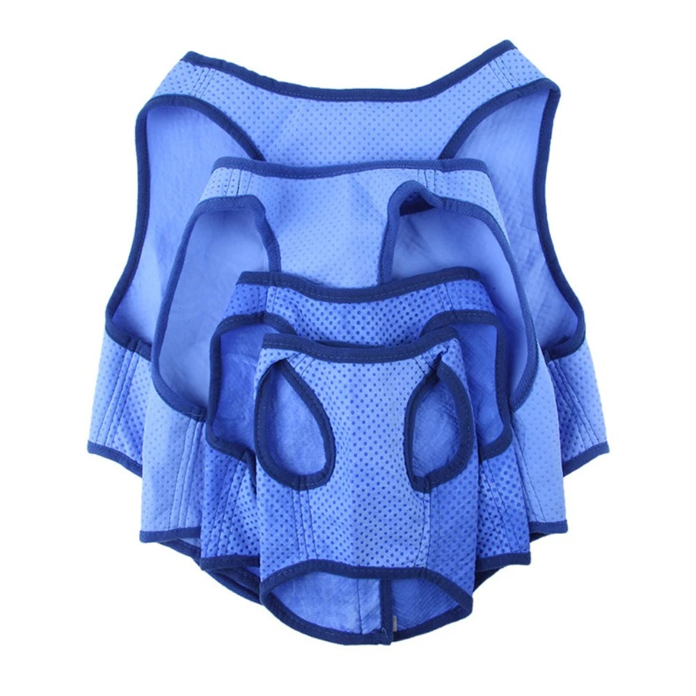 Summer Heatstroke Prevention and Cooling Pet Vest Cool Clothes for Dogs Sweat Absorbing and Breathable Vest with Air Vent Design