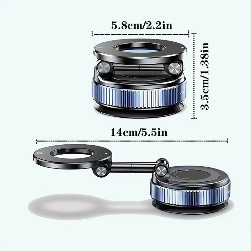 1 Pcs 360° Upgraded Adjustable&Foldable Magnetic Car Mobile Phone Holder Hollow Out Design Rotatable Zinc Alloy And ABS Material