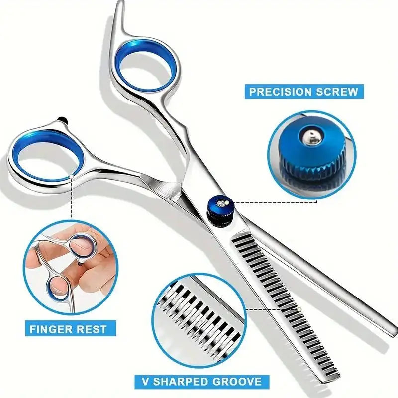 4pcs Pet Safe Scissors - Ambidextrous Stainless Steel Dog Grooming Shears with Safe, Round Head for Precision Trimming