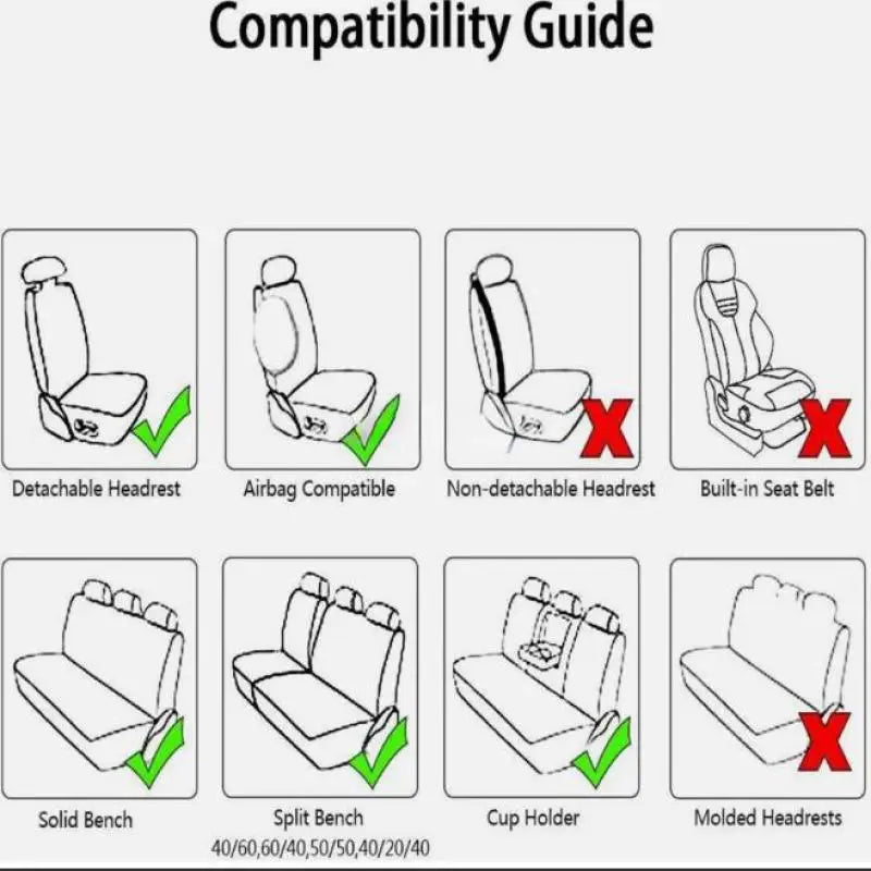 5pcs Full Set Car Seat Covers PU Leather Front Rear Seat Bench Protector Four Season Universal Fit Most Car Sedan SUV