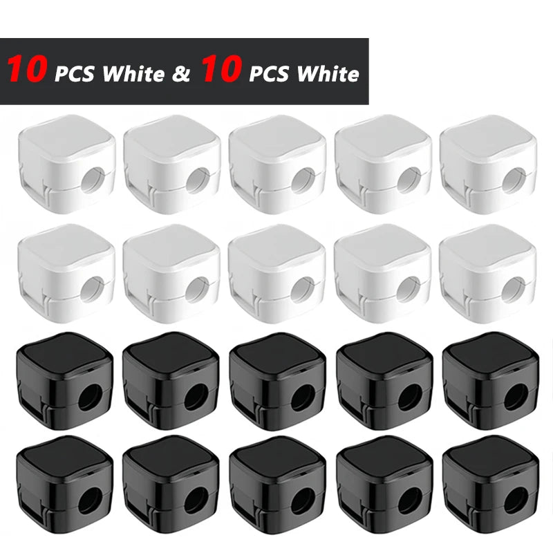 iLMH Non-magnetic Strong Cable Clips Adjustable Cord Holder, Adhesive Under Desk Mgmt Organizer, Home Office Car Wall Desktop