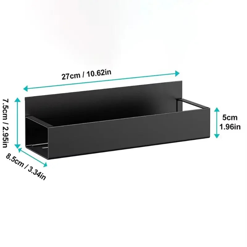 Magnetic Fridge Side Shelf for Spice Storage - Black Iron Space Saving Organizer, Refrigerator Side Rack for Kitchen