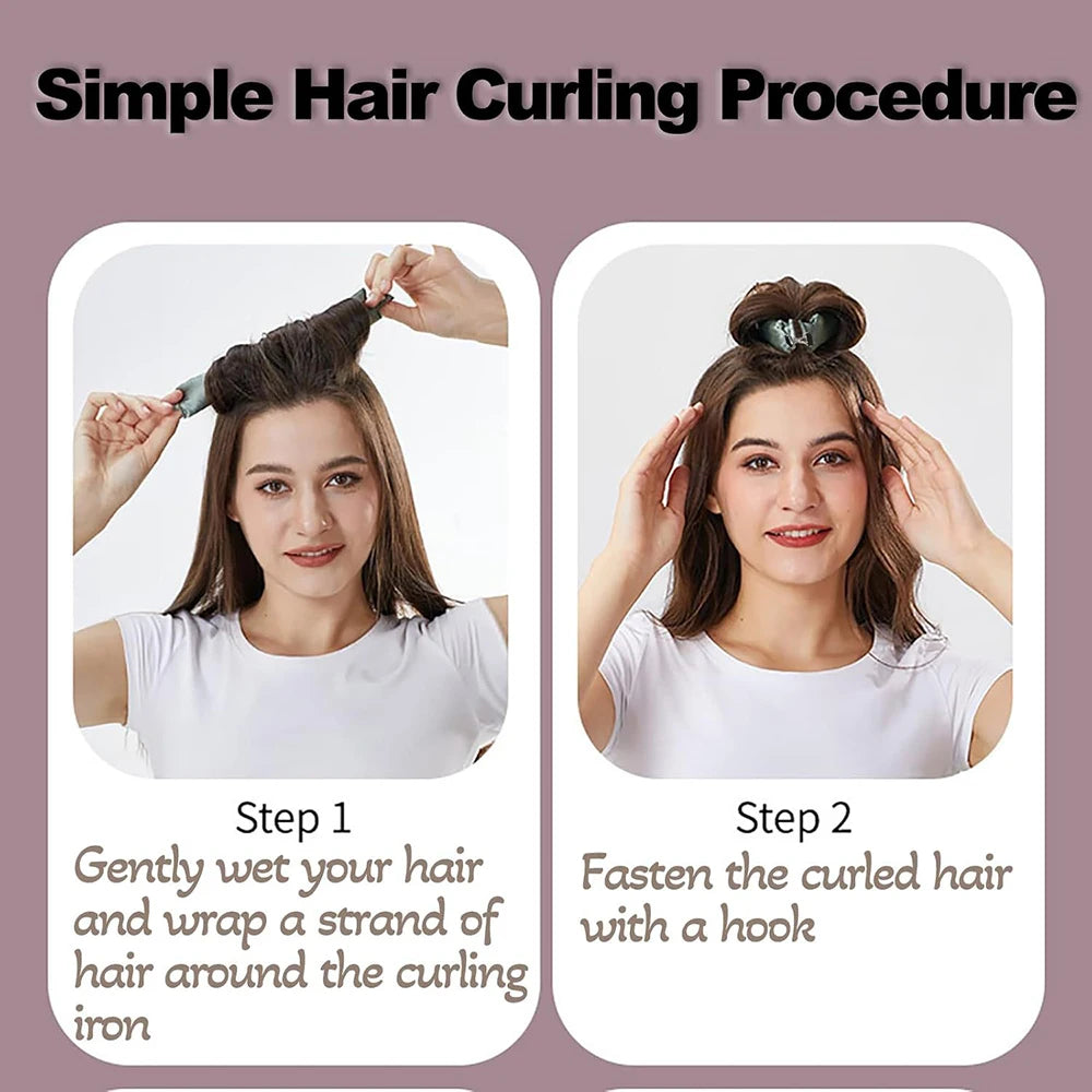 Heatless Hair Curlers Curling Rod Headband No Heat Hair Rollers Lazy Curls with Hook Sleeping Soft Flexi Rod Hair Styling Tools
