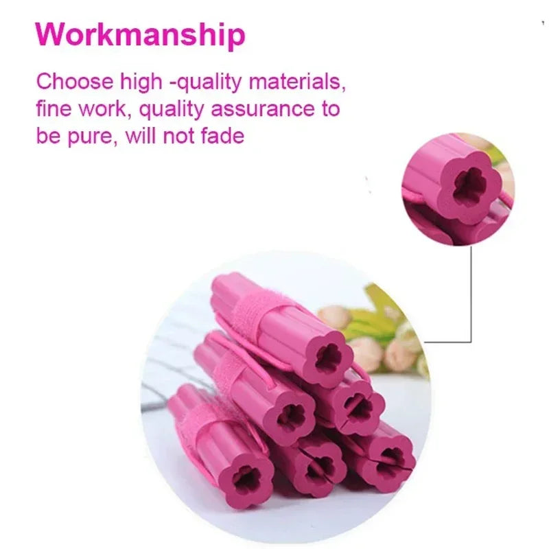 6pcs Heatless Hair Curlers Set Self-adhesive Sponge Hair Rollers Sleeping Soft Foam Portable Salon Styling Accessories