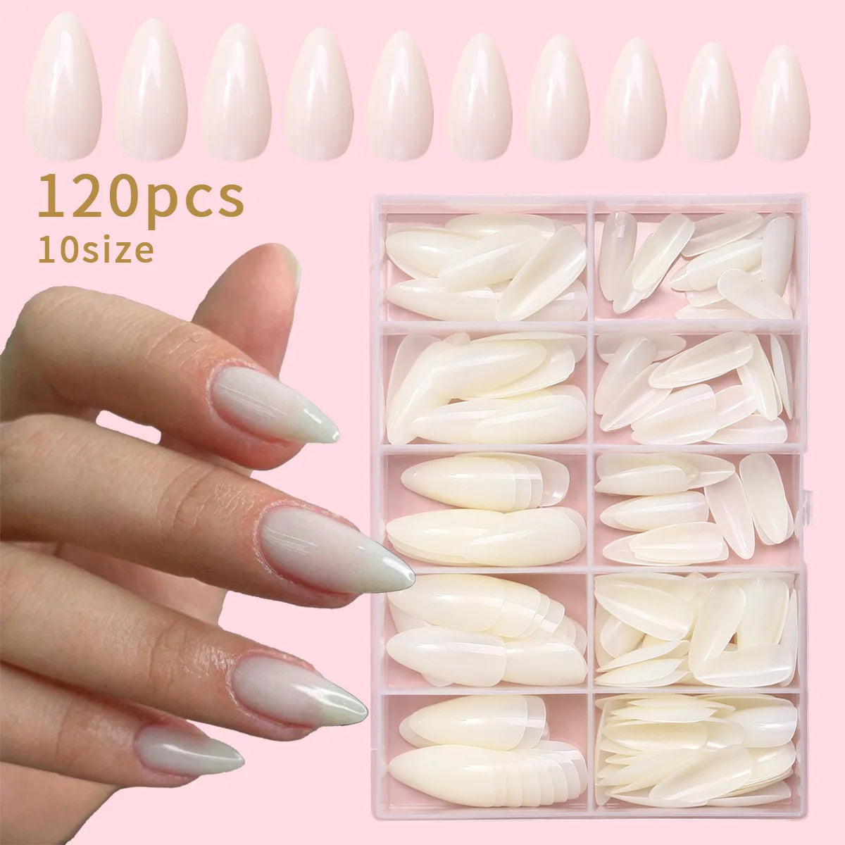 1BOX Candy Color French Short Square False Nails Pink/Green/Purple Full Cover Macarons Press On Nails DIY Artificial Manicure
