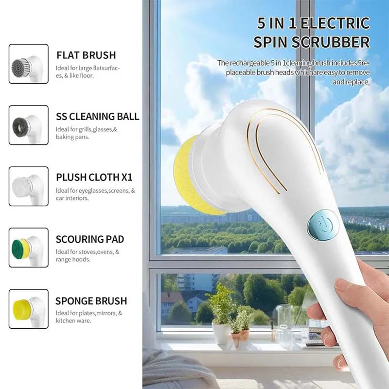 Usb Rechargeable Kitchen Dishwashing Brush Sink Cleaner Bathroom Bathtub Clean Brush Spin Scrubber Electric Cleaning Brush