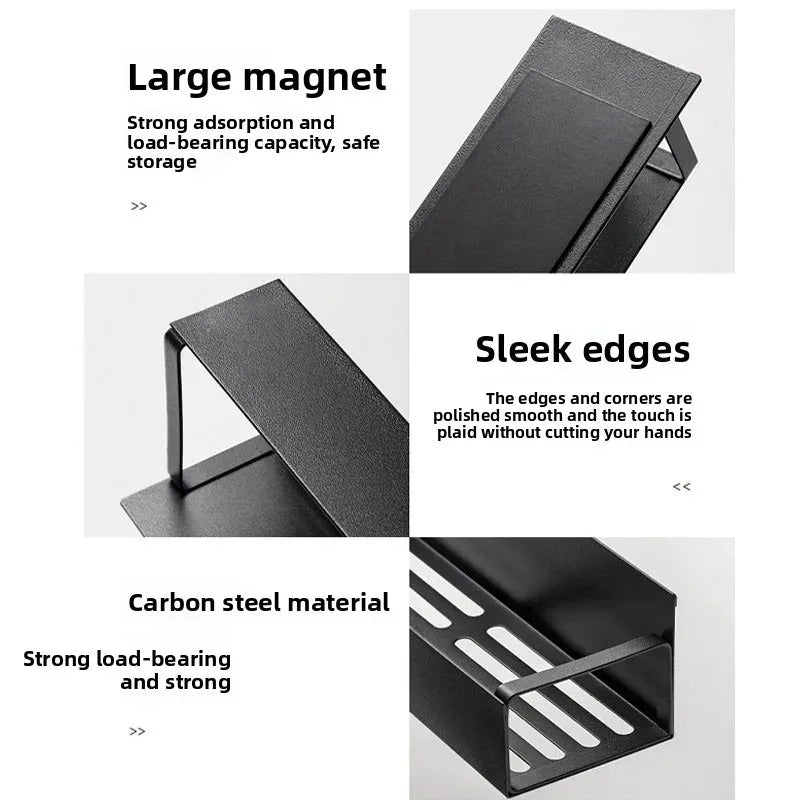 Refrigerator Magnetic Shelf Spice Sundry Side Storage Rack Hanging Basket Space Saving Kitchen Organizer Shelf Household Storage