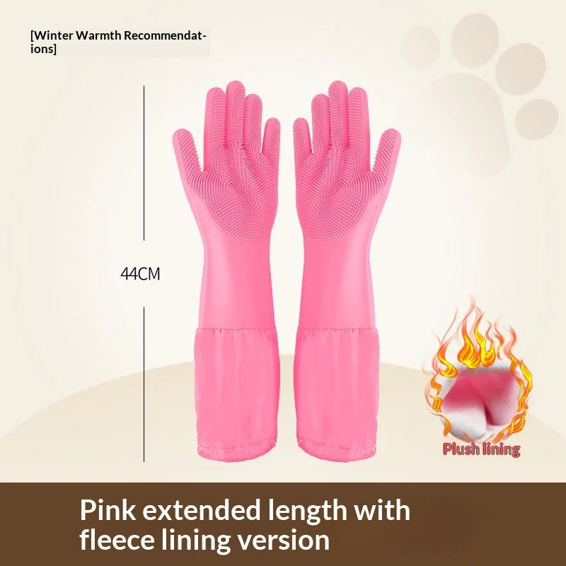 Pet Bathing Gloves,dogs accessories,Scratch Bite Resistant Cat dog brush Grooming Scrubber Heavy Duty Long Sleeve Non-Slip Pair