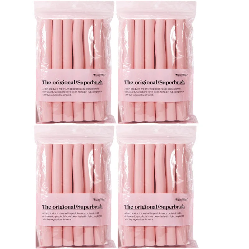 24PCS Plus Size Oversize Heatless Hair Curlers, Flexible Bendable Twist Foam Flexi Rods, No Heat Sleep In DIY Hair Rollers Styling Set for Long Thick Hair Natural Curls